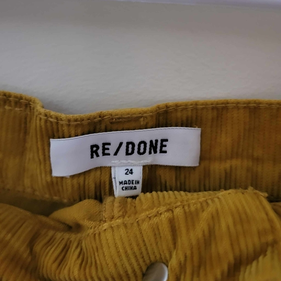 RE/DONE NWT  SZ 24 MINI SKIRT YELLOW 70S POCKET CORDUROY - Picture 5 of 7